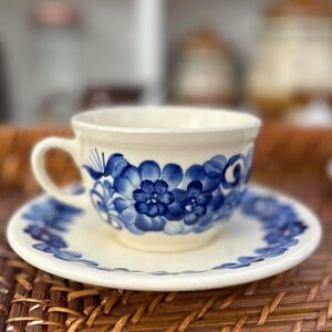 Wloclawek Fajans Hand Painted Cup and Saucer